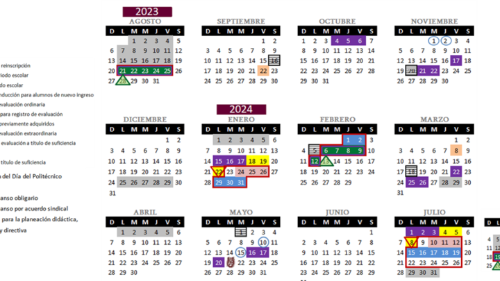 CALENDARIOS ESCOLARES PARA EL CICLO 2023-2024
